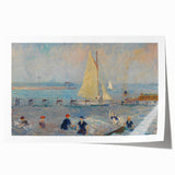 Modern Wall Art - Lively Seascape with Bathers | Coastal Beach Scene
