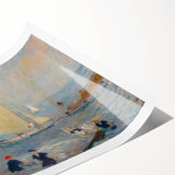 Modern Wall Art - Lively Seascape with Bathers | Coastal Beach Scene