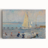 Modern Wall Art - Lively Seascape with Bathers | Coastal Beach Scene