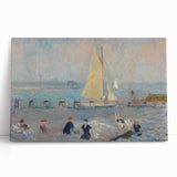 Modern Wall Art - Lively Seascape with Bathers | Coastal Beach Scene