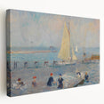 Modern Wall Art - Lively Seascape with Bathers | Coastal Beach Scene