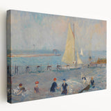 Modern Wall Art - Lively Seascape with Bathers | Coastal Beach Scene