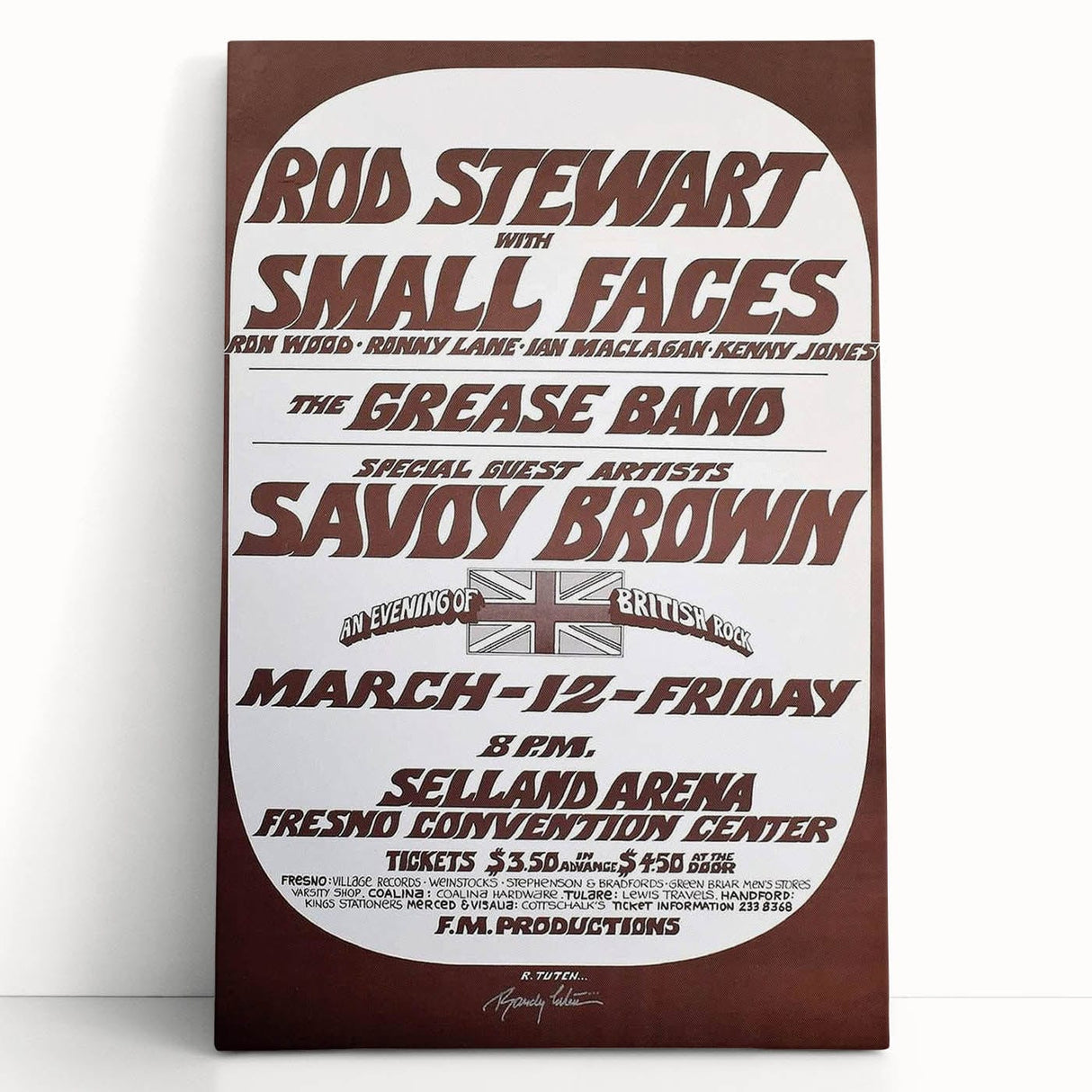 Retro Wall Art - Rod Stewart Concert Poster with Small Faces