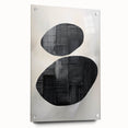 Abstract minimalist wall art showcased in a side view, featuring acrylic glass and decorative pins, perfect for modern home decor aesthetics.