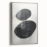 Framed minimalist abstract wall art featuring a sleek silver side profile, showcasing subtle textures and modern design elements, ideal for contemporary decor.