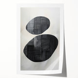 Abstract minimalist wall art print featuring soft pastel colors and geometric shapes, elegantly rolled and packaged in a protective cardboard tube. Perfect for modern decor.