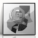 Minimalist Abstract Wall Art – Black and White Geometric Collage