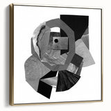 Minimalist Abstract Wall Art – Black and White Geometric Collage