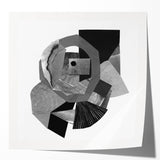 Minimalist Abstract Wall Art – Black and White Geometric Collage