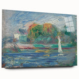 Impressionist Landscape Art – Vineyard Hills at Sunset