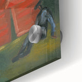 Modern Rural Landscape Wall Art - Abstract Barns with Dark Tones