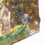 Modern Wall Art - Verdant Garden Scene with Statue | Nature-Inspired Decor