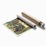 Modern Wall Art - Verdant Garden Scene with Statue | Nature-Inspired Decor