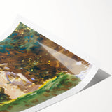 Modern Wall Art - Verdant Garden Scene with Statue | Nature-Inspired Decor