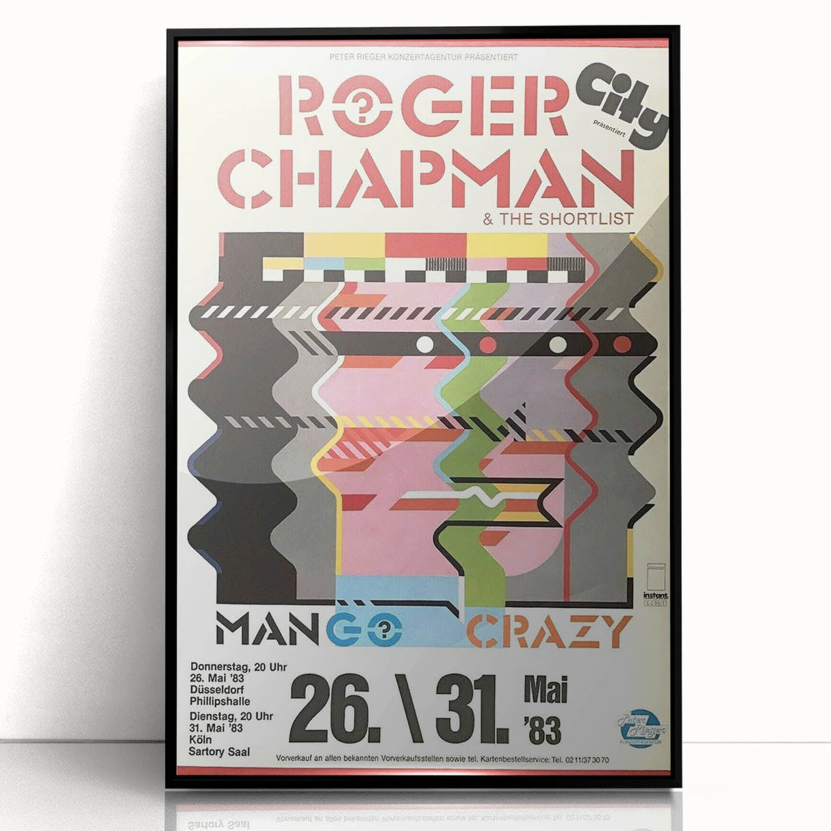 Retro Wall Art - Roger Chapman Mango Crazy Concert Poster 1983
