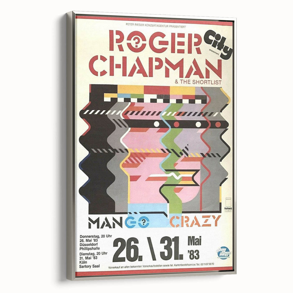 Retro Wall Art - Roger Chapman Mango Crazy Concert Poster 1983