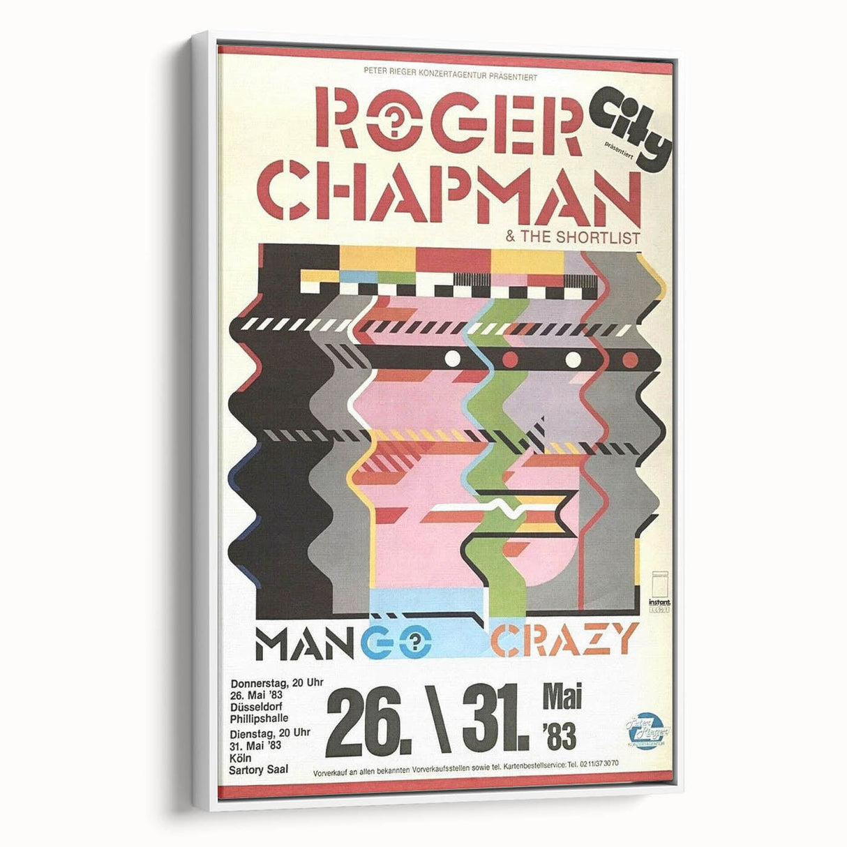 Retro Wall Art - Roger Chapman Mango Crazy Concert Poster 1983