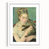 Impressionism Wall Art: Woman with a Cat by Pierre-Auguste Renoir Prints
