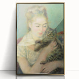 Impressionism Wall Art: Woman with a Cat by Pierre-Auguste Renoir Prints