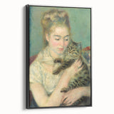 Impressionism Wall Art: Woman with a Cat by Pierre-Auguste Renoir Prints