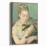 Impressionism Wall Art: Woman with a Cat by Pierre-Auguste Renoir Prints
