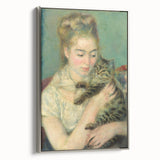 Impressionism Wall Art: Woman with a Cat by Pierre-Auguste Renoir Prints