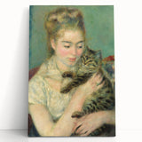 Impressionism Wall Art: Woman with a Cat by Pierre-Auguste Renoir Prints