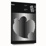 Vintage Minimalist Poster Wall Art - Black and White "Peace" Design