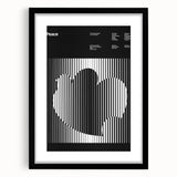 Vintage Minimalist Poster Wall Art - Black and White "Peace" Design