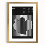 Vintage Minimalist Poster Wall Art - Black and White "Peace" Design