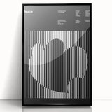 Vintage Minimalist Poster Wall Art - Black and White "Peace" Design