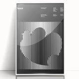 Vintage Minimalist Poster Wall Art - Black and White "Peace" Design