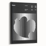 Vintage Minimalist Poster Wall Art - Black and White "Peace" Design