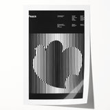 Vintage Minimalist Poster Wall Art - Black and White "Peace" Design