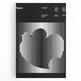 Vintage Minimalist Poster Wall Art - Black and White "Peace" Design