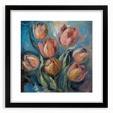 Vibrant Tulip Elegance - Modern Living Room Canvas Wall Art