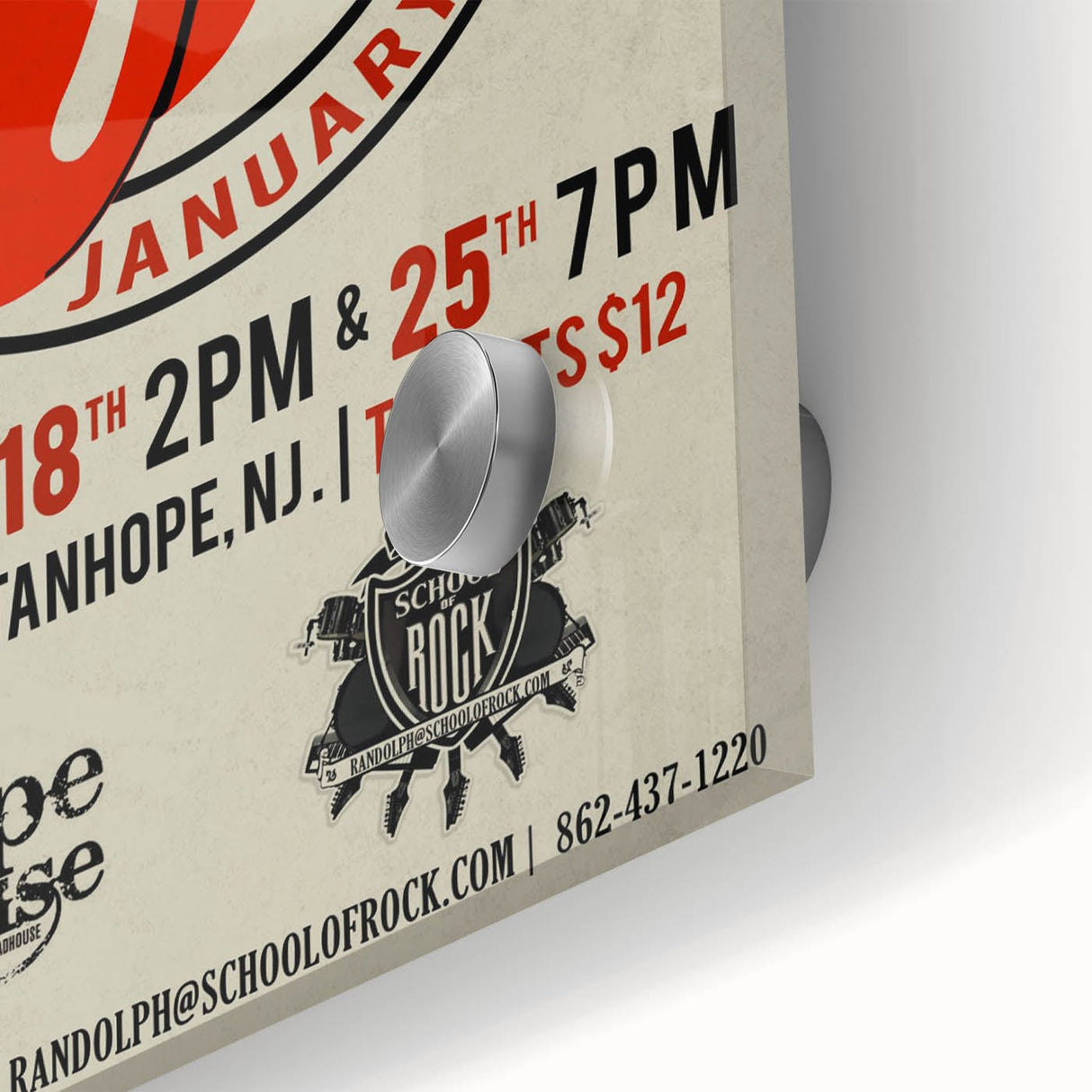 Retro Rolling Stones Concert Poster - School of Rock 2014 Event