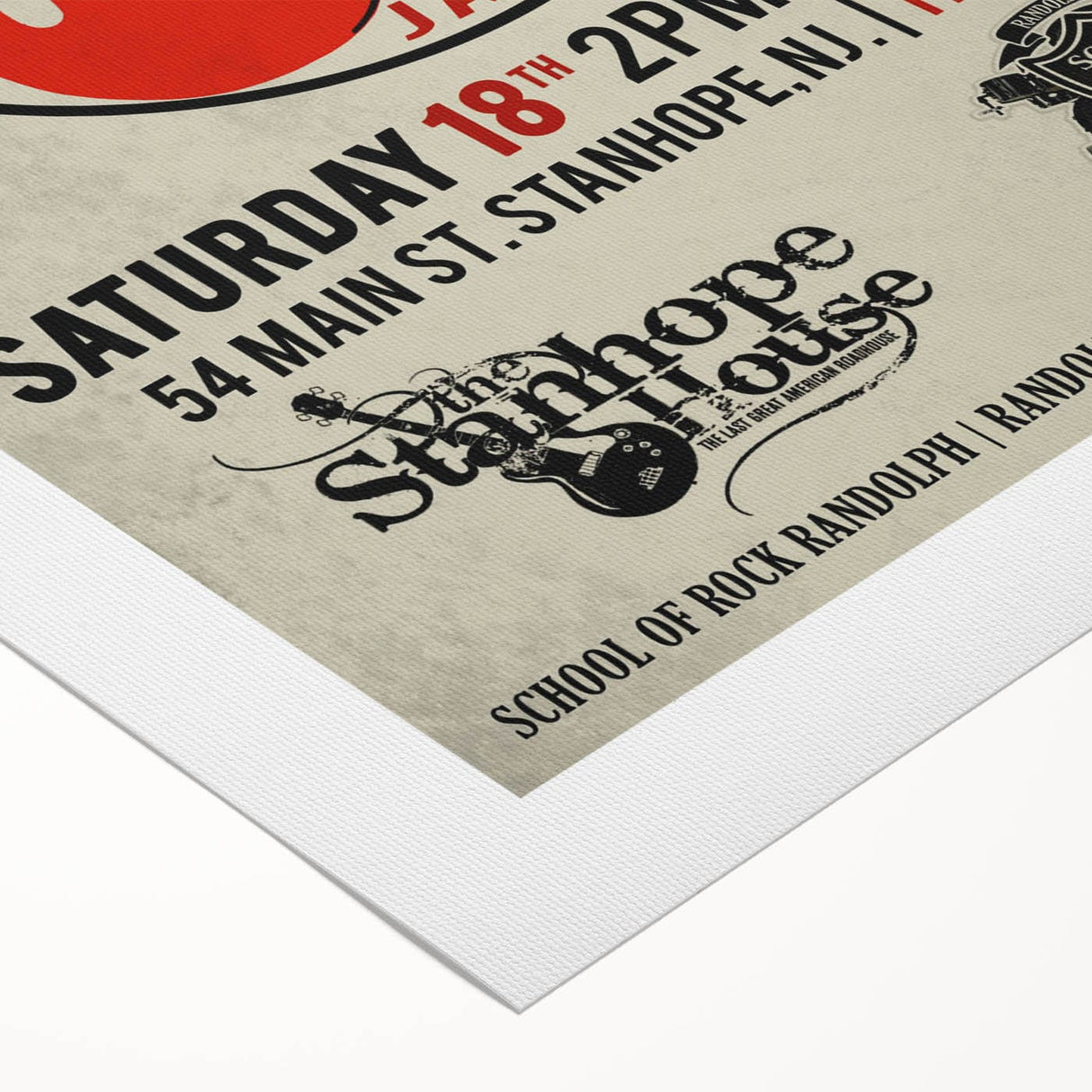Retro Rolling Stones Concert Poster - School of Rock 2014 Event