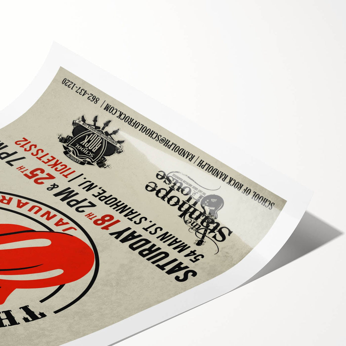 Retro Rolling Stones Concert Poster - School of Rock 2014 Event