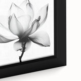 Monochrome Lotus Elegance - Modern Living Room Canvas Wall Art