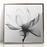 Monochrome Lotus Elegance - Modern Living Room Canvas Wall Art