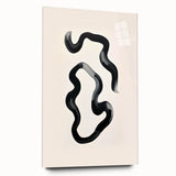 Abstract minimalist wall art displayed in a side view, featuring a sleek acrylic glass frame with no visible pins, showcasing a modern design ideal for contemporary decor.