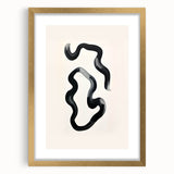 Abstract minimalist wall art framed in gold with a white mat, showcasing geometric shapes and soft color gradients, perfect for modern home décor accents.