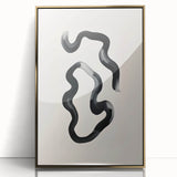 Framed abstract minimalist wall art with a gold acrylic finish, showcasing elegant design elements and modern aesthetics, ideal for contemporary home decor.