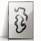 Framed abstract minimalist wall art featuring a silver acrylic front view, showcasing a sleek design perfect for modern home decor. Ideal for enhancing contemporary interiors.