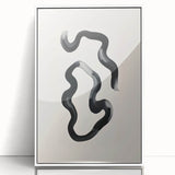 Framed abstract minimalist wall art featuring a white acrylic design, ideal for modern home decor. The piece showcases clean lines and subtle texture, enhancing any room's aesthetic.