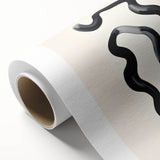 Abstract minimalist wall art printed on rolled canvas, showcasing soft earth tones and geometric shapes, perfect for modern home decor and artistic spaces.