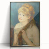 Impressionism Wall Art: Young Woman Braiding Hair by Renoir Prints