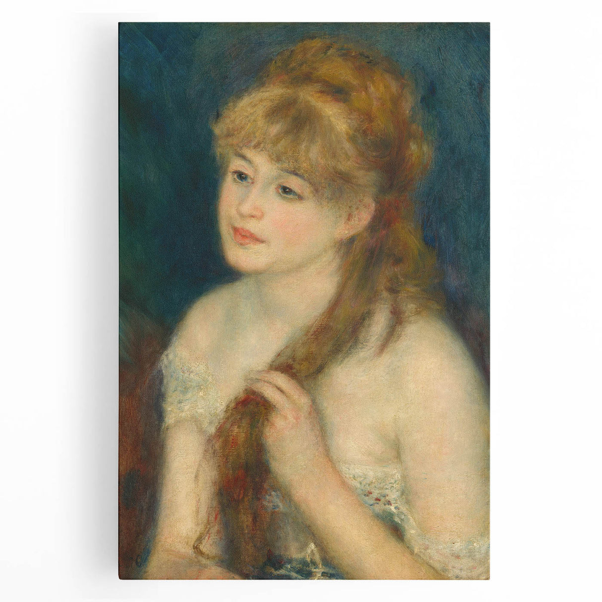 Impressionism Wall Art: Young Woman Braiding Hair by Renoir Prints