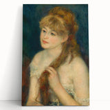 Impressionism Wall Art: Young Woman Braiding Hair by Renoir Prints